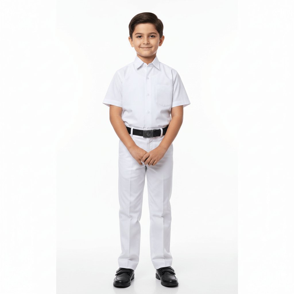 Soft Cotton White School Uniform Pant for Boys