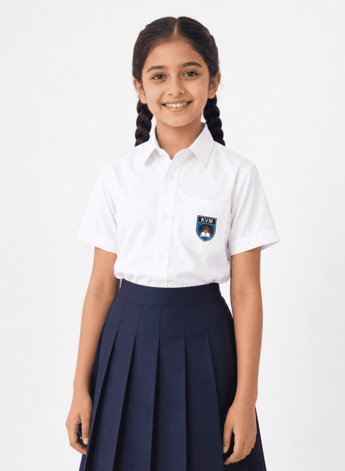 Girls School Uniform Shirt with skirt